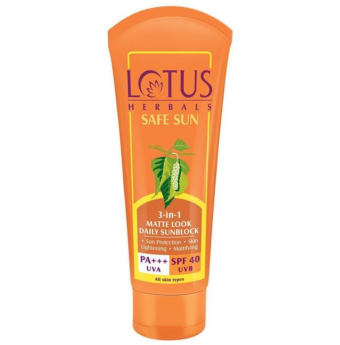 Lotus Herbals Safe Sun 3-in-1 Matte Look Daily Sun Block PA+++ SPF 40