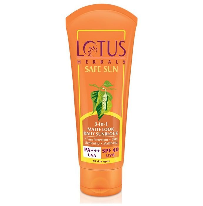 Lotus Herbals Safe Sun 3-in-1 Matte Look Daily Sun Block PA+++ SPF 40