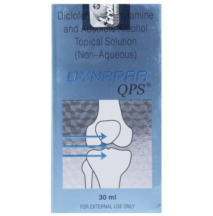 Dynapar Qps Topical Solution – Diclofenac, Methyl Salicylate, Alcohol and Menthol  by Troikaa Pharmaceuticals Ltd — photo 1 of 7
