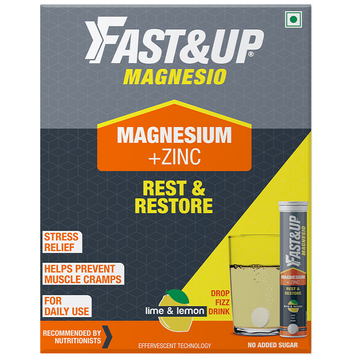 Fast&Up Magnesio Magnesium + Zinc Lemon and Lime Effervescent Tablet – Magneium  by Aeronutrix Sports Products Pvt Ltd — photo 1 of 10