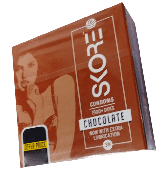 Skore Flavored Dotted & Coloured Condoms Chocolate
