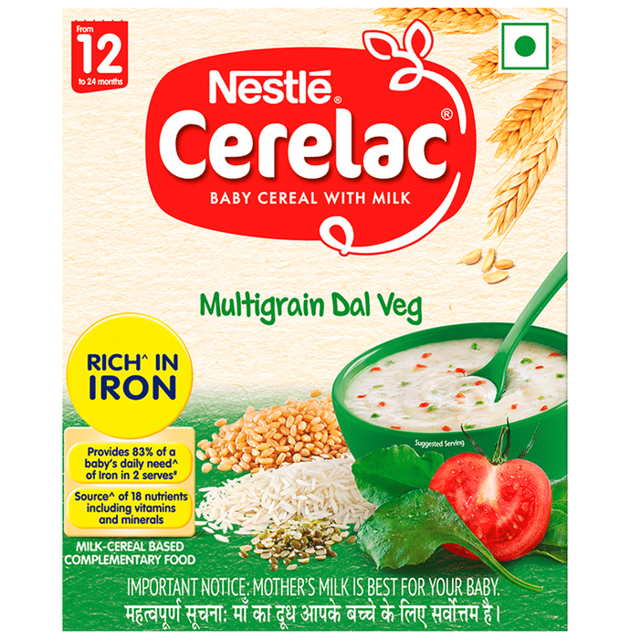 Nestle Cerelac Baby Cereal with Milk from 12 to 24 Months Multigrain Dal Veg