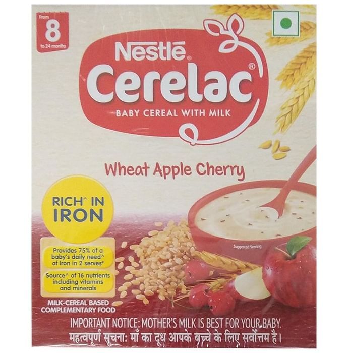 Nestle Cerelac Baby Cereal with Milk from 8 to 24 Months Wheat Apple Cherry