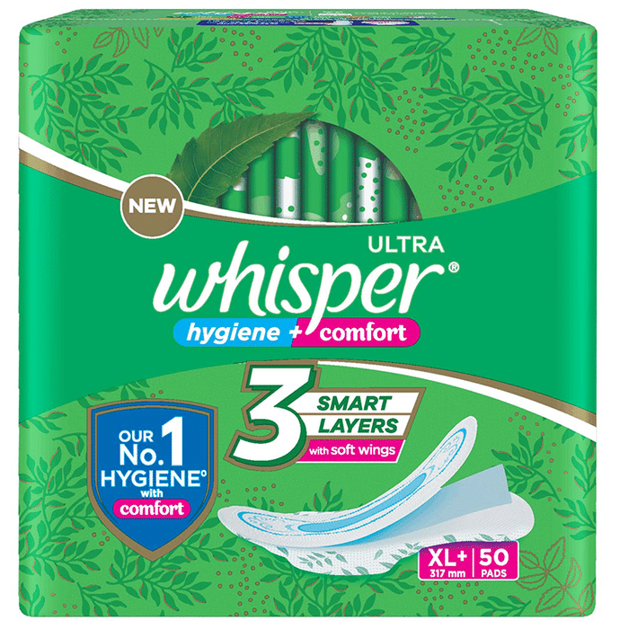 Whisper Ultra Clean with Herbal Oil Sanitary Pads XL+ by Procter & Gamble Hygiene and Health Care Ltd — photo 1 of 3