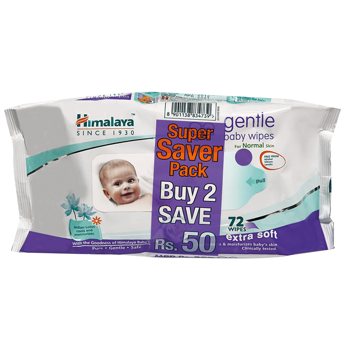 Himalaya Gentle Baby Wipes (72 Each) Super Saver Pack