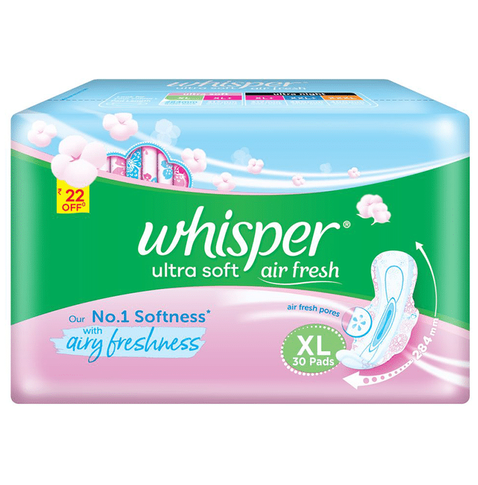 Whisper Ultra Soft Sanitary Pads XL