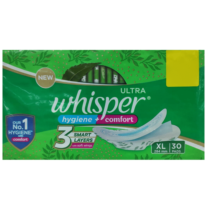 Whisper Ultra Clean with Herbal Oil Sanitary Pads XL