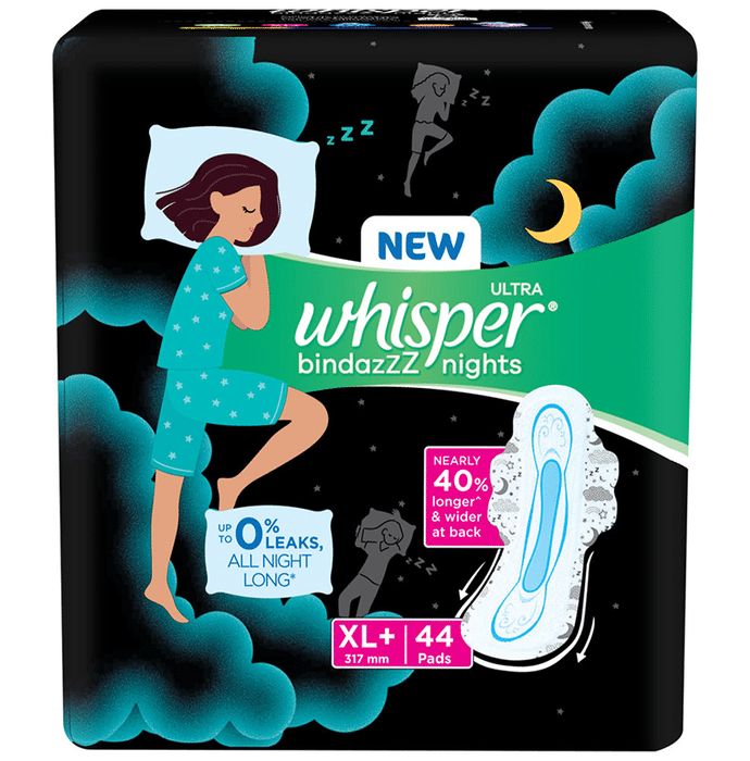 Whisper Bindazzz Nights Pads XL+