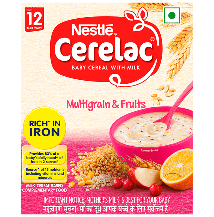 Nestle Cerelac Baby Cereal with Milk from 12 to 24 Months Multigrain & Fruits