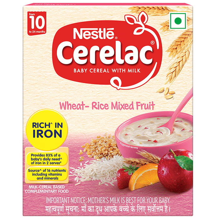 Nestle Cerelac Baby Cereal with Milk 10 Months+ Wheat Rice Mix Fruit