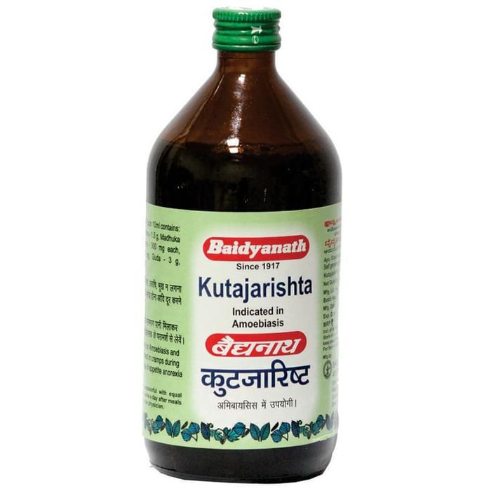 Baidyanath (Nagpur) Kutajarishta – Kutaj chhal Gambhari Dhaiphool Madhuka puhpa by Shree Baidyanath Ayurved Bhawan (P)Limited (Nagpur) — photo 1 of 4