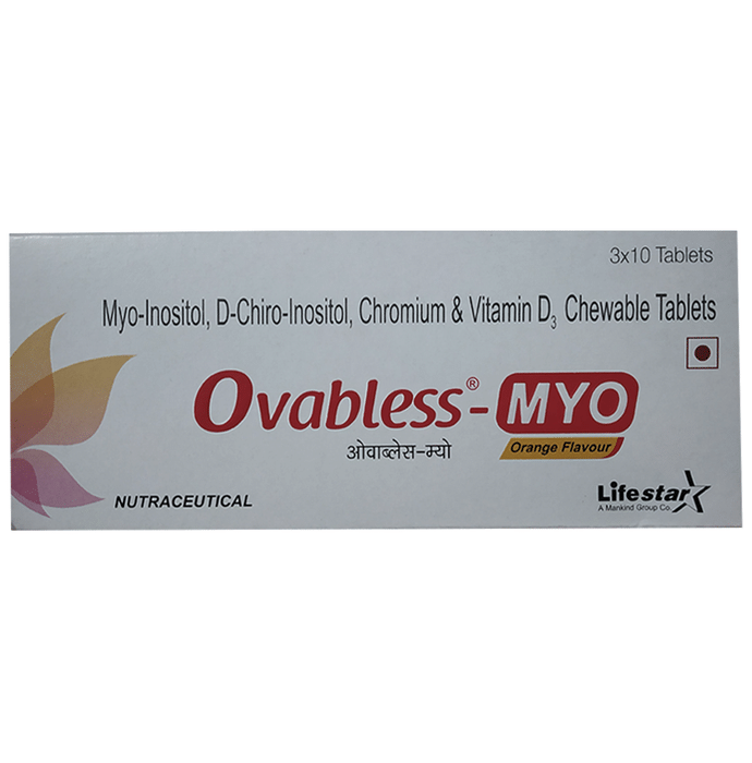 Ovabless-Myo Orange Tablet – Myo- Inoitol, D- Chiro- Inoitol, Chromium, and Vitamin D3 by Mankind Pharma Ltd — photo 1 of 5