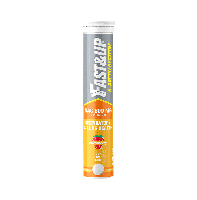 Fast&Up N-Acetylcysteine NAC 600mg+Vitamin C Effervescent Tablet Strawberry – Citric acid 600 mg by Aeronutrix Sports Products Pvt Ltd — photo 1 of 6