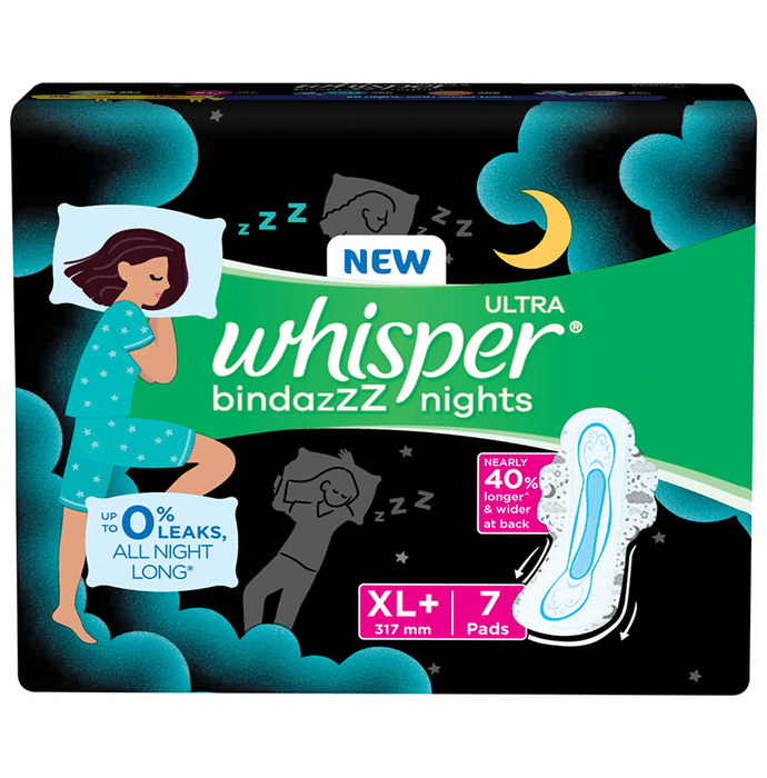 Whisper Bindazzz Nights Pads XL+
