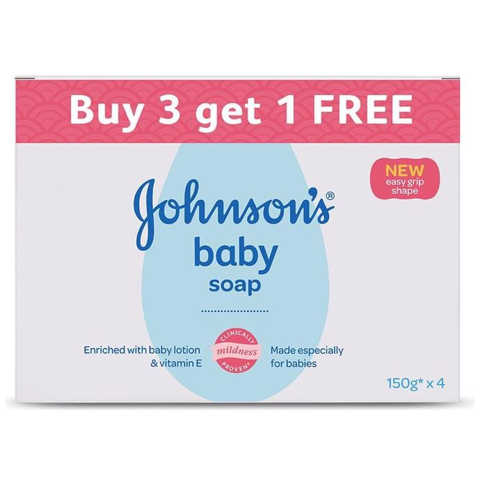 Johnson's Baby Soap (150gm Each) Buy 3 Get 1 Free
