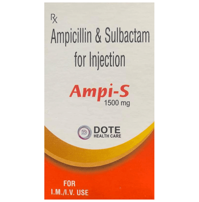 Ampi-S 1500mg Injection – Ampicillin (1000mg) 1500 mg by Dote Health Care — photo 1 of 2