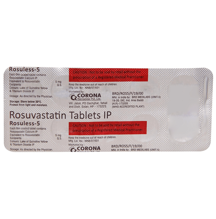 Rosuless 5 Tablet – b0cb9df7-ede8-426b-a742-558cf8c5ffce by Corona Remedies Pvt Ltd — photo 1 of 3