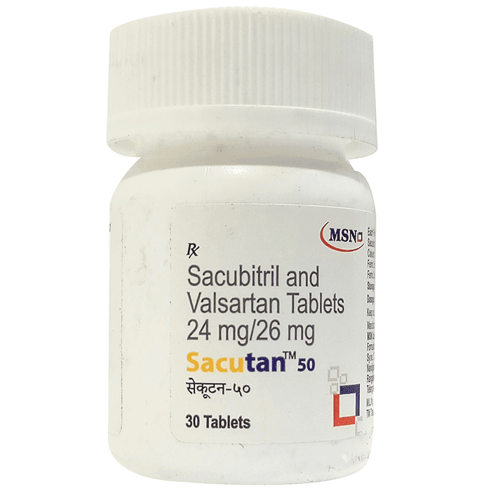 Sacutan 50 Tablet – Sacubitril (24mg) 50 mg by MSN Laboratories — photo 1 of 4