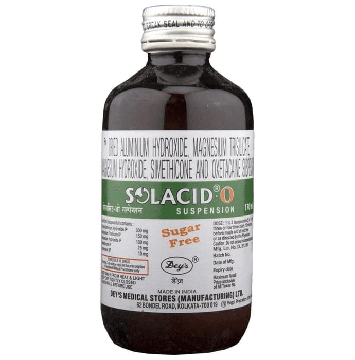 Solacid-O Suspension Sugar Free – a9d5e12f-d0c6-4d9c-8650-5a6343baf432 by Deys Medical — photo 1 of 2