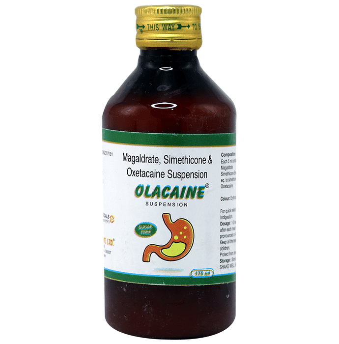 Olacaine Oral Suspension Sugar Free – 3a6f73f8-9088-49cd-8b8f-e25993b22283 by Rekin Pharma Pvt. Ltd. — photo 1 of 2