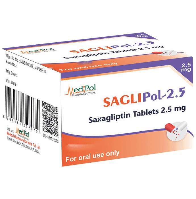Saglipol 2.5 Tablet – Saxagliptin (2.5mg) 2.5 mg by Medipol Pharmaceuticals India Pvt Ltd — photo 1 of 2
