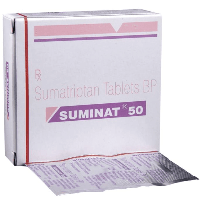 Suminat 50 Tablet – Sumatriptan (50mg) 50 mg by Sun Pharmaceutical Industries Ltd — photo 1 of 5