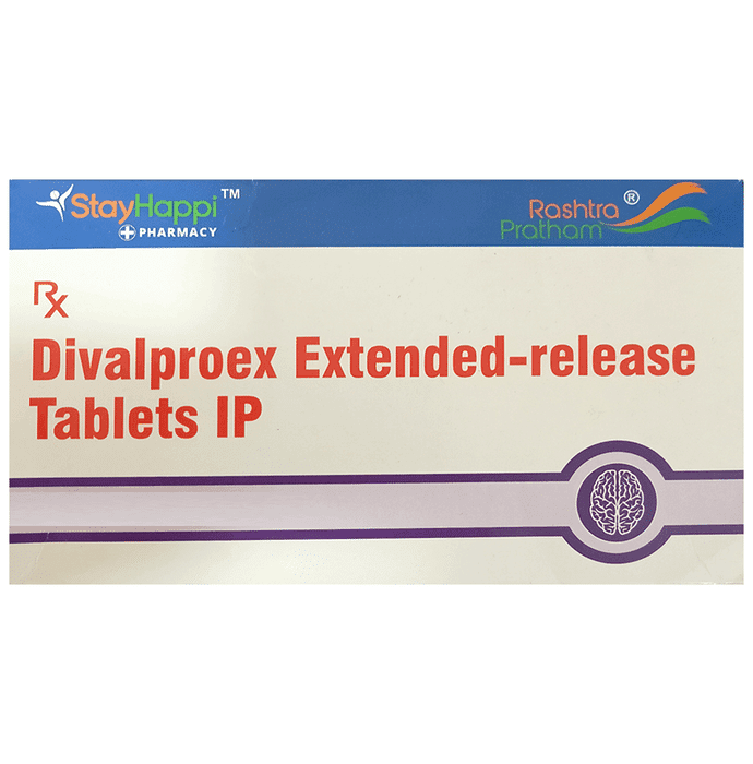 StayHappi Divalproex 1000mg Tablet – Divalproex (1000mg) 1000 mg by Sarvagunaushdhi Pvt Ltd — photo 1 of 3