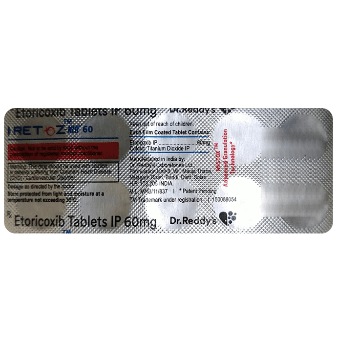 Retoz-Neo 60 Tablet – Etoricoxib (60mg) 60 mg by Dr Reddy's Laboratories Ltd — photo 1 of 2