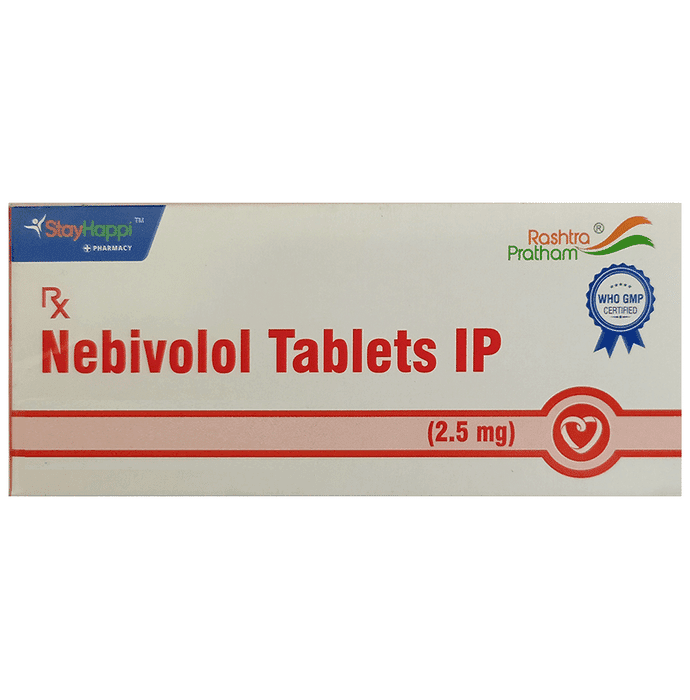 StayHappi Nebivolol 2.5mg Tablet – Nebivolol (2.5mg) 2.5 mg by Sarvagunaushdhi Pvt Ltd — photo 1 of 2