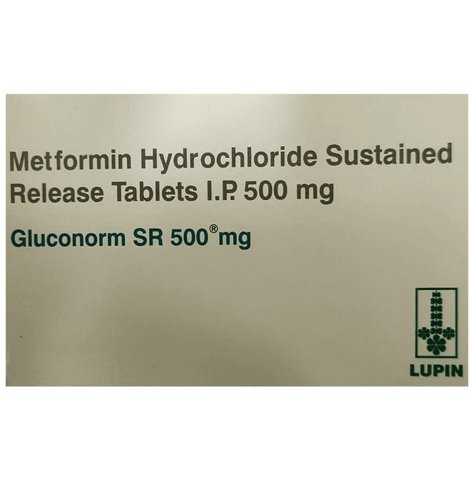 Gluconorm SR 500mg Tablet – Metformin (500mg) 500 mg by Lupin Ltd — photo 1 of 3