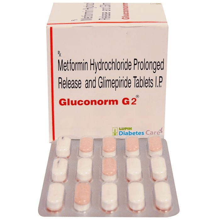 Gluconorm G2 Tablet PR – Glimepiride (2mg) by Lupin Ltd — photo 1 of 2