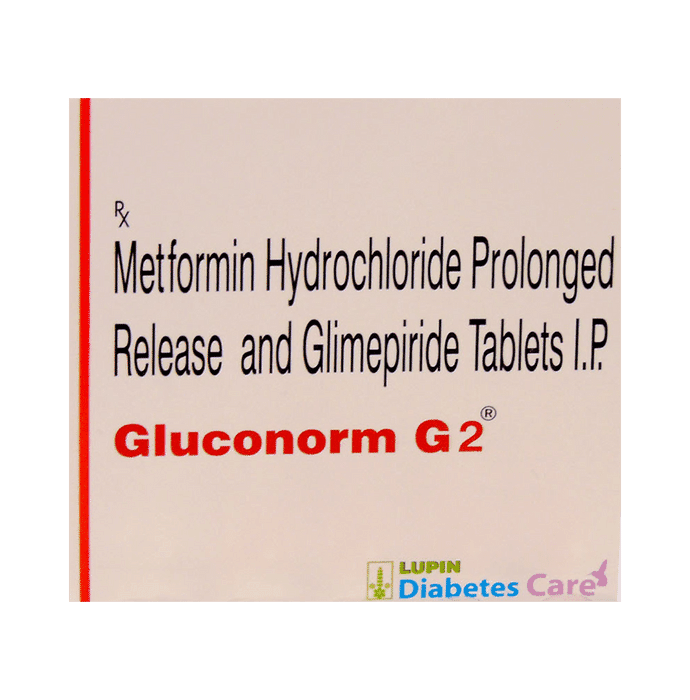 Gluconorm G2 Forte Tablet PR – Glimepiride (2mg) by Lupin Ltd — photo 1 of 3