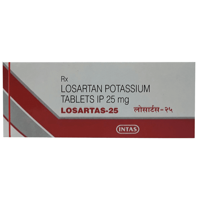Losartas 25 Tablet – 4dc3ac53-fdd9-4d67-b850-2d28415c0731 by Intas Pharmaceuticals Ltd — photo 1 of 4