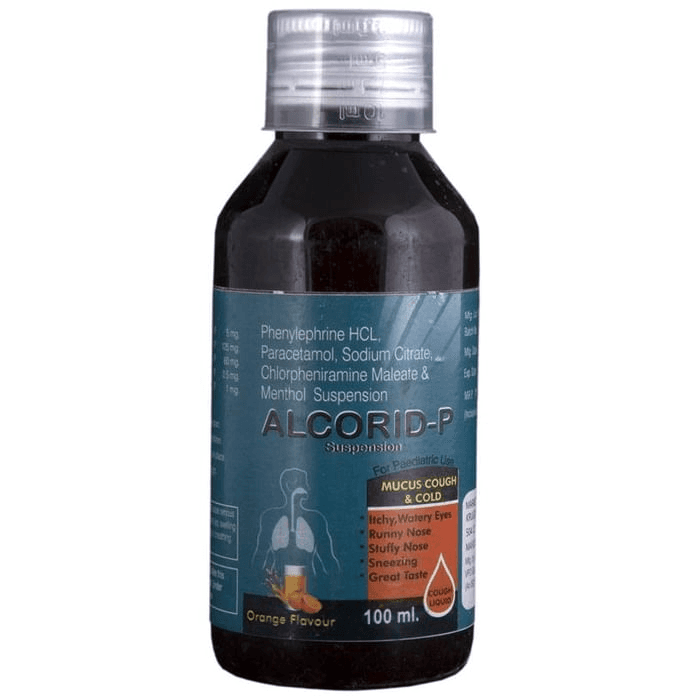 Alcorid-P Suspension – Chlorpheniramine Maleate (0.5mg/5ml) by Kruger Pharmaceuticals Pvt Ltd — photo 1 of 2