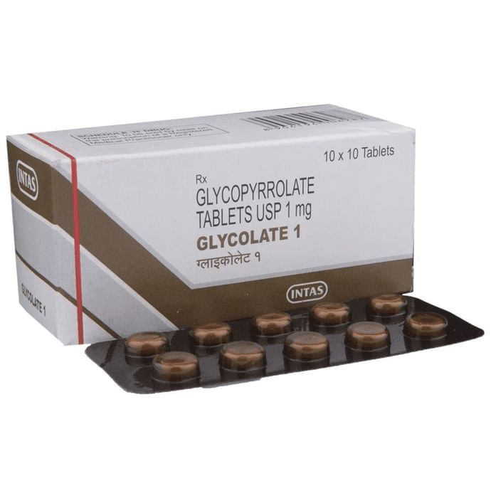 Glycolate 1 Tablet – Glycopyrrolate (1mg) 1 mg by Intas Pharmaceuticals Ltd — photo 1 of 6