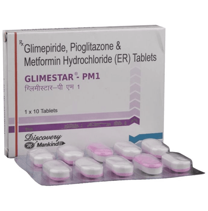 Glimestar-PM1 Tablet ER – Glimepiride (1mg) by Mankind Pharma Ltd — photo 1 of 7