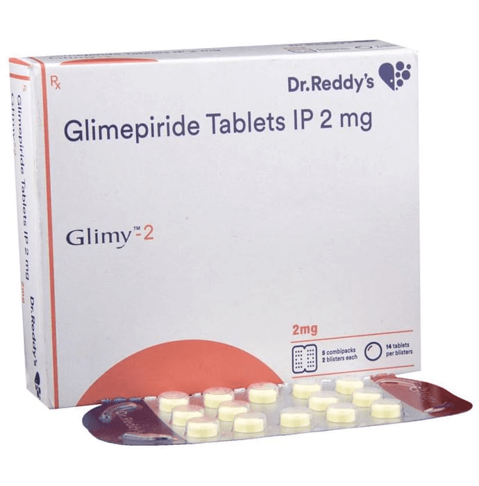 Glimy 2 Tablet – Glimepiride (2mg) 2 mg by Dr Reddy's Laboratories Ltd — photo 1 of 6