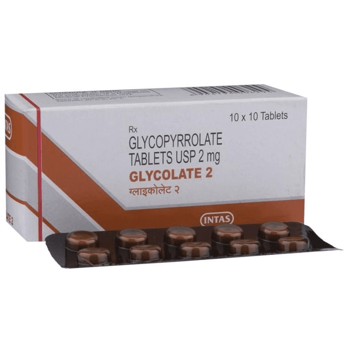 Glycolate 2 Tablet – Glycopyrrolate (2mg) 2 mg by Intas Pharmaceuticals Ltd — photo 1 of 6