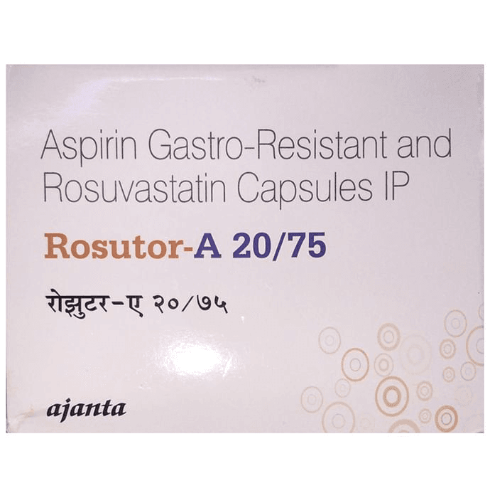 Rosutor-A 20/75 Capsule – Rosuvastatin (20mg) 75 mg by Ajanta Pharma Ltd — photo 1 of 3