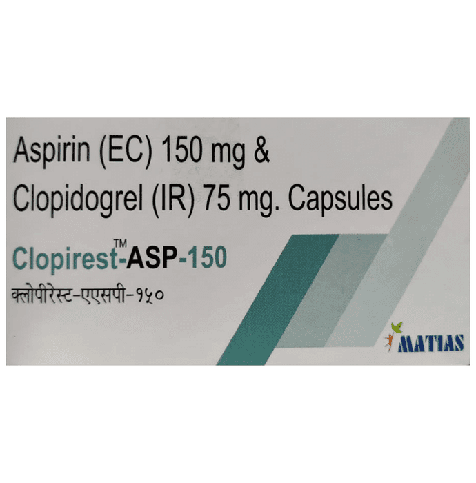 Clopirest-ASP 150 Capsule IR – Aspirin (150mg) 150 mg by Matias Healthcare Pvt Ltd — photo 1 of 2