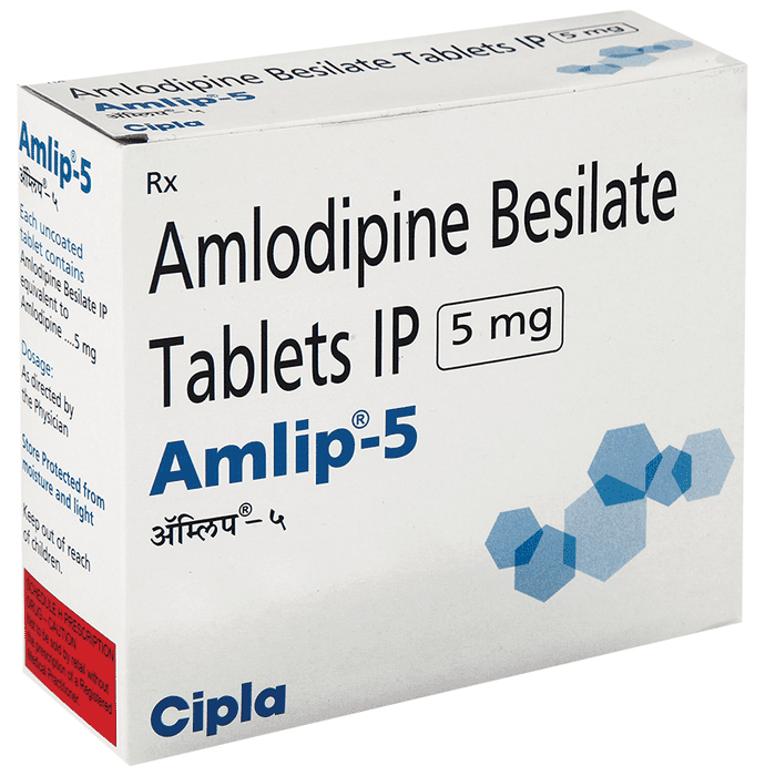 Amlip 5 Tablet – ead9cc00-dc2f-4e34-8f7e-66c1bb66f882 by Cipla Ltd — photo 1 of 5