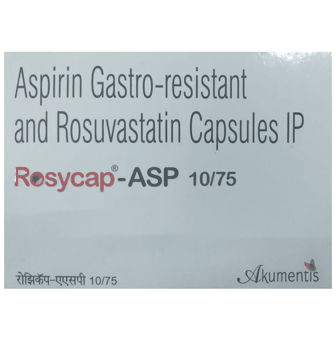 Rosycap-ASP 10/75 Capsule – Rosuvastatin (10mg) 75 mg by Akumentis Healthcare Ltd — photo 1 of 5