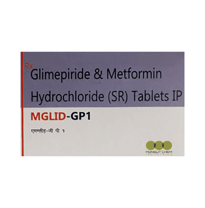 Mglid GP 1mg/500mg Tablet SR – Glimepiride (1mg) 1 mg by Monsut Chem Industries