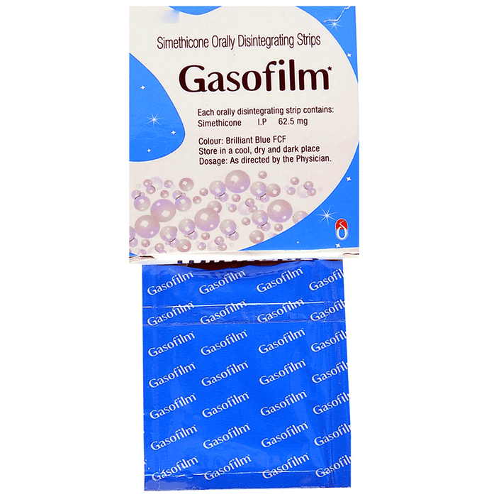 Gasofilm Oral Disintegrating Strip – Simethicone (62.5mg) by Delvin Formulations Pvt Ltd — photo 1 of 2