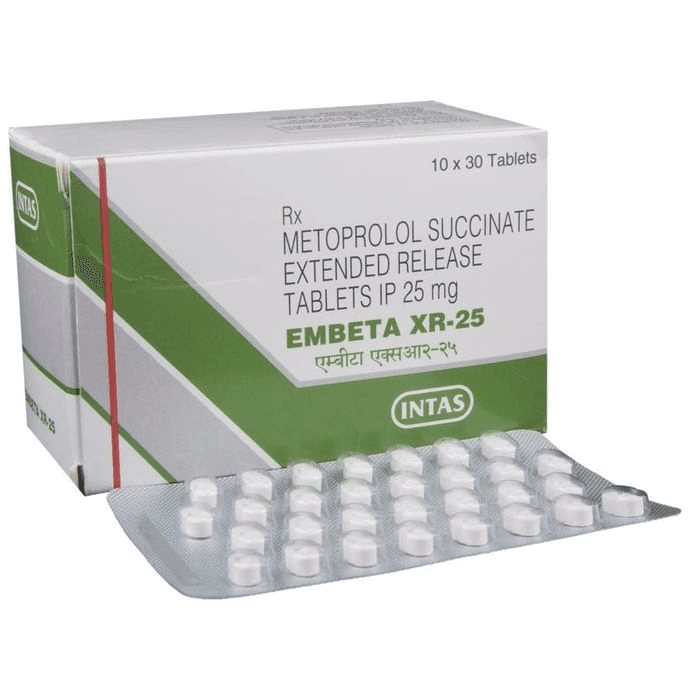 Embeta XR 25 Tablet – Metoprolol Succinate (23.75mg) 25 mg by Intas Pharmaceuticals Ltd — photo 1 of 6
