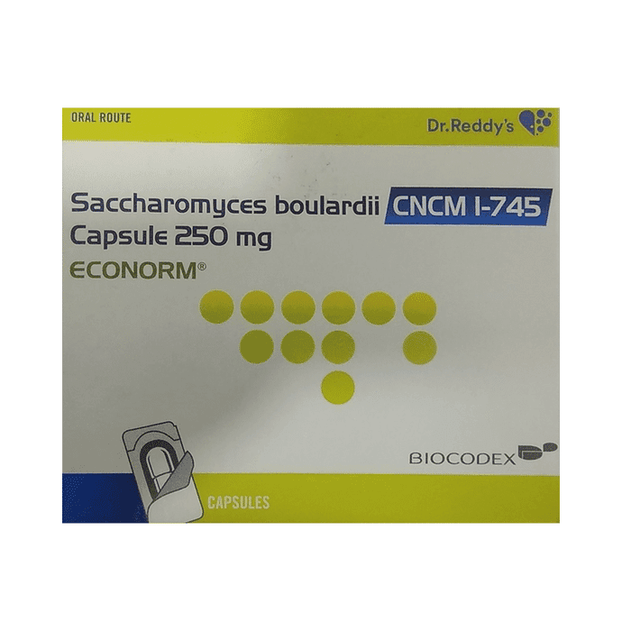 Econorm Capsule – Saccharomyces boulardii (250mg) by Dr Reddy's Laboratories Ltd — photo 1 of 3