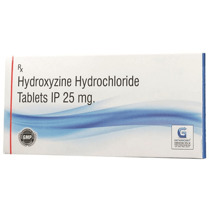 Genericart Hydroxyzine Hydrochloride 25mg Tablet – Hydroxyzine (25mg) 25 mg by Swast Aushadhi Seva Generic Medicine Store