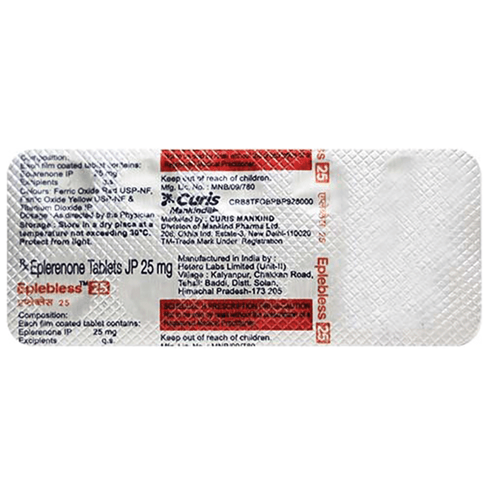 Eplebless 25 Tablet – Eplerenone (25mg) 25 mg by Mankind Pharma Ltd — photo 1 of 2