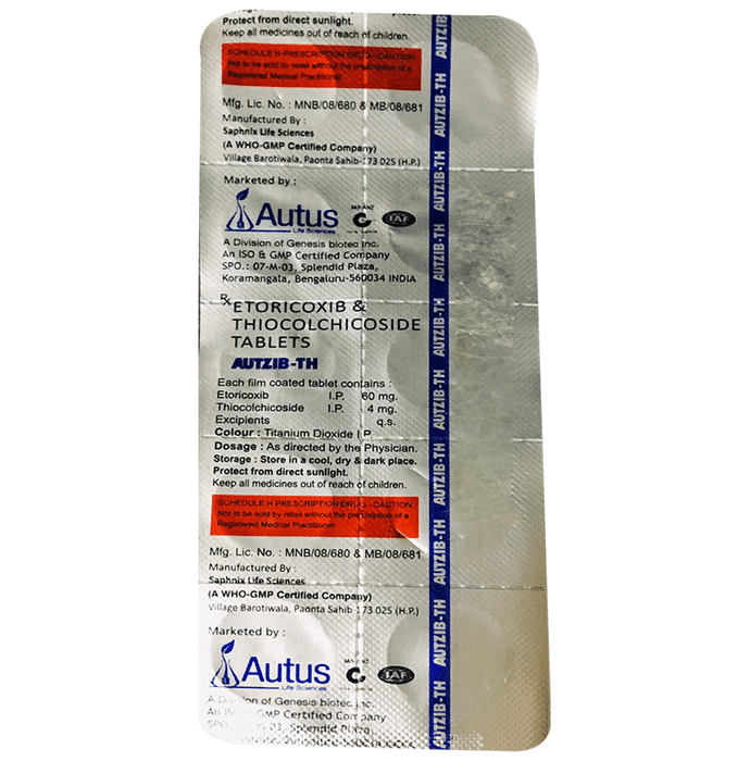 Autzib-TH Tablet – Etoricoxib (60mg) by Autus Lifesciences Pvt Ltd — photo 1 of 2