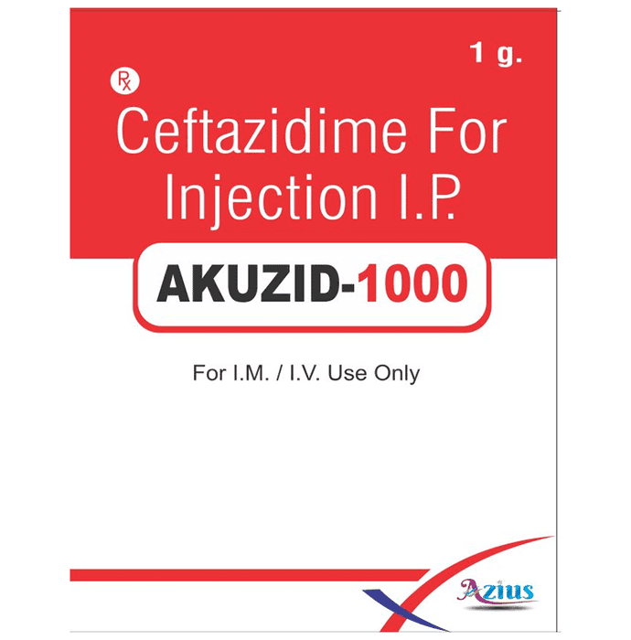 Akuzid 1000 Injection – Ceftazidime (1000mg) 1000 mg by Azius Pharma Private Limited